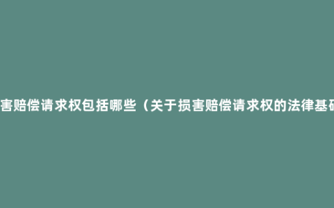 损害赔偿请求权包括哪些（关于损害赔偿请求权的法律基础）