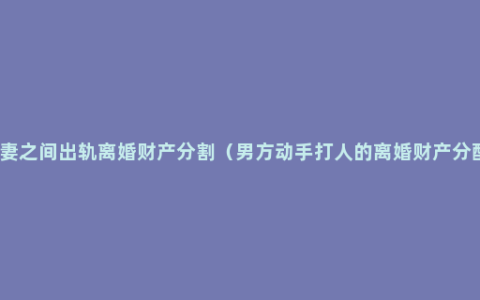 夫妻之间出轨离婚财产分割（男方动手打人的离婚财产分配）