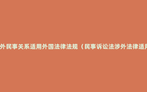 涉外民事关系适用外国法律法规（民事诉讼法涉外法律适用）