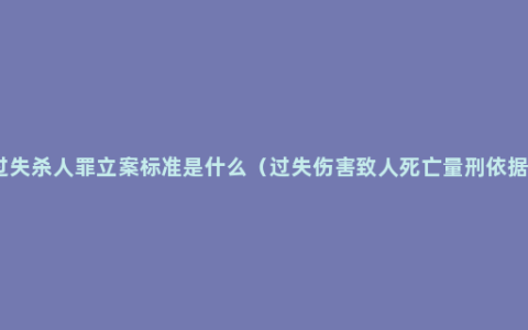 过失杀人罪立案标准是什么（过失伤害致人死亡量刑依据）