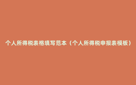 个人所得税表格填写范本（个人所得税申报表模板）