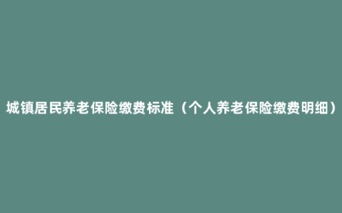 城镇居民养老保险缴费标准（个人养老保险缴费明细）