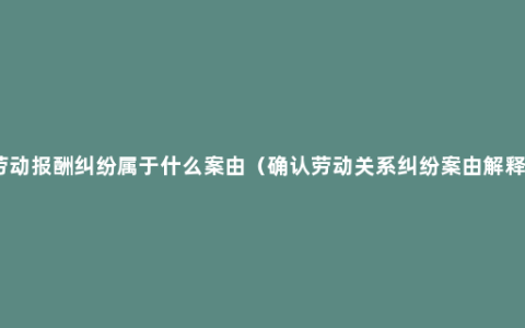 劳动报酬纠纷属于什么案由（确认劳动关系纠纷案由解释）