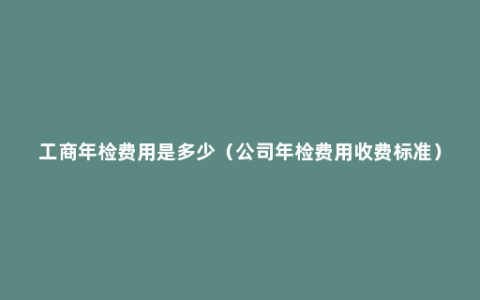 工商年检费用是多少（公司年检费用收费标准）