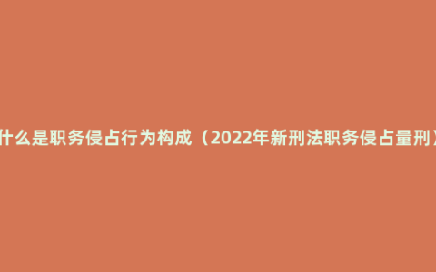 什么是职务侵占行为构成（2022年新刑法职务侵占量刑）