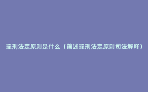 罪刑法定原则是什么（简述罪刑法定原则司法解释）