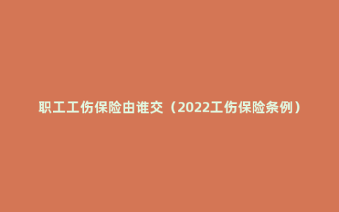 职工工伤保险由谁交（2022工伤保险条例）