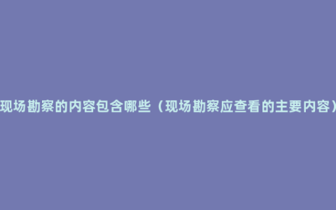 现场勘察的内容包含哪些（现场勘察应查看的主要内容）