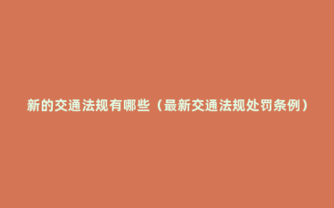 新的交通法规有哪些（最新交通法规处罚条例）