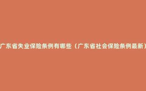广东省失业保险条例有哪些（广东省社会保险条例最新）