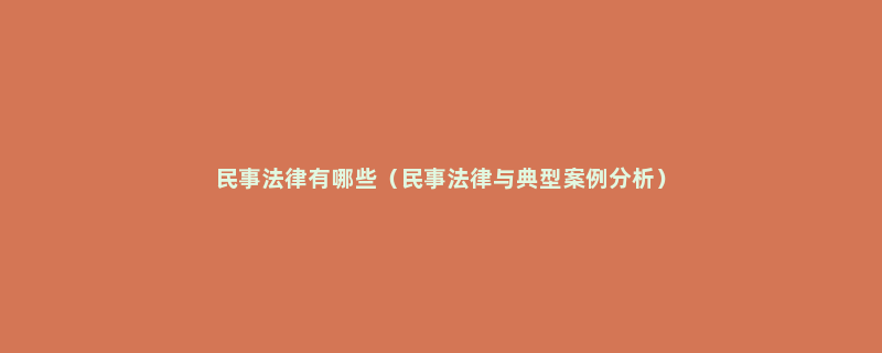 民事法律有哪些（民事法律与典型案例分析）