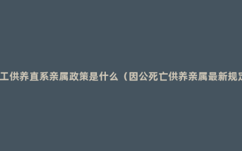 职工供养直系亲属政策是什么（因公死亡供养亲属最新规定）
