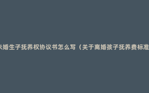 未婚生子抚养权协议书怎么写（关于离婚孩子抚养费标准）