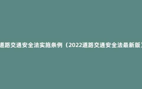 道路交通安全法实施条例（2022道路交通安全法最新版）