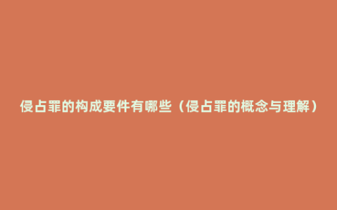 侵占罪的构成要件有哪些（侵占罪的概念与理解）
