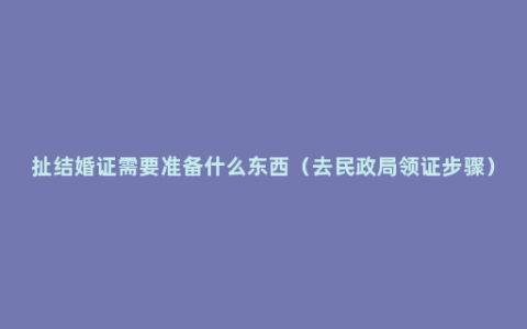 扯结婚证需要准备什么东西（去民政局领证步骤）
