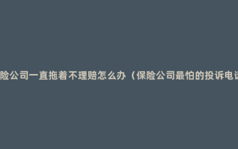 保险公司一直拖着不理赔怎么办（保险公司最怕的投诉电话）