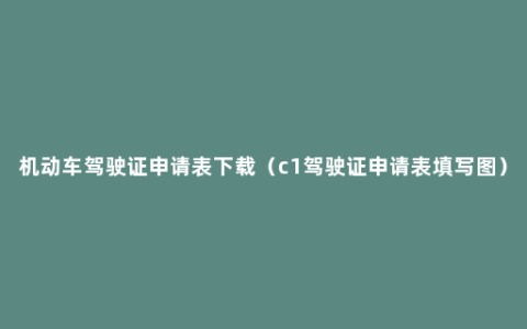 机动车驾驶证申请表下载（c1驾驶证申请表填写图）