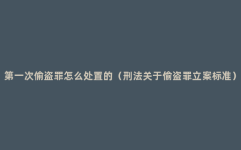 第一次偷盗罪怎么处置的（刑法关于偷盗罪立案标准）