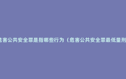 危害公共安全罪是指哪些行为（危害公共安全罪最低量刑）