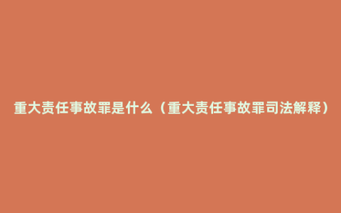 重大责任事故罪是什么（重大责任事故罪司法解释）