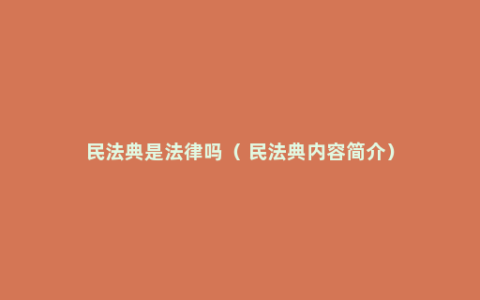 民法典是法律吗（ 民法典内容简介）