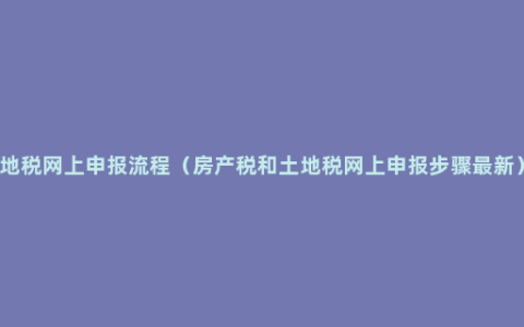 地税网上申报流程（房产税和土地税网上申报步骤最新）