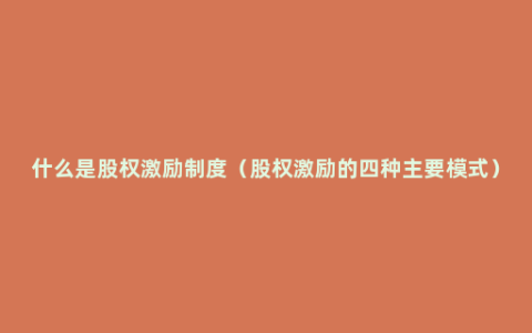 什么是股权激励制度（股权激励的四种主要模式）