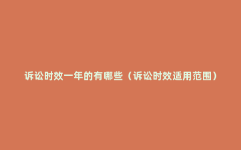 诉讼时效一年的有哪些（诉讼时效适用范围）