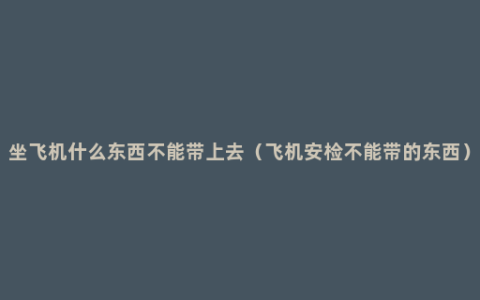 坐飞机什么东西不能带上去（飞机安检不能带的东西）