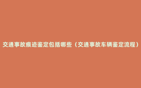 交通事故痕迹鉴定包括哪些（交通事故车辆鉴定流程）