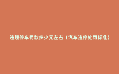 违规停车罚款多少元左右（汽车违停处罚标准）