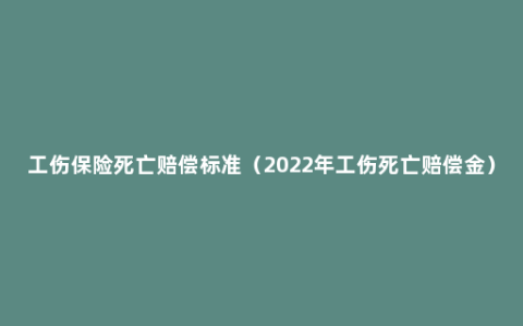 工伤保险死亡赔偿标准（2022年工伤死亡赔偿金）