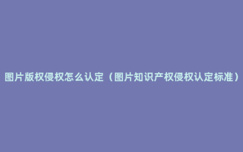 图片版权侵权怎么认定（图片知识产权侵权认定标准）