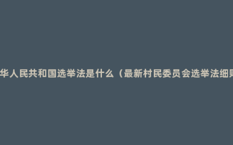 中华人民共和国选举法是什么（最新村民委员会选举法细则）