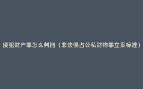 侵犯财产罪怎么判刑（非法侵占公私财物罪立案标准）