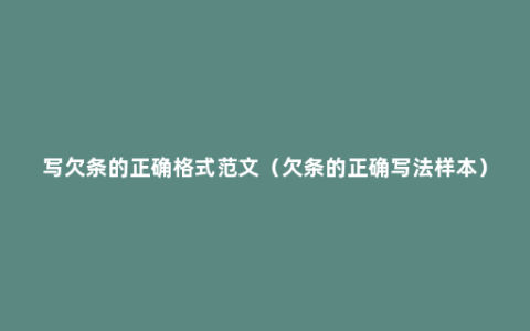 写欠条的正确格式范文（欠条的正确写法样本）
