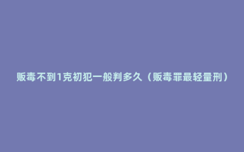 贩毒不到1克初犯一般判多久（贩毒罪最轻量刑）