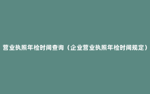 营业执照年检时间查询（企业营业执照年检时间规定）