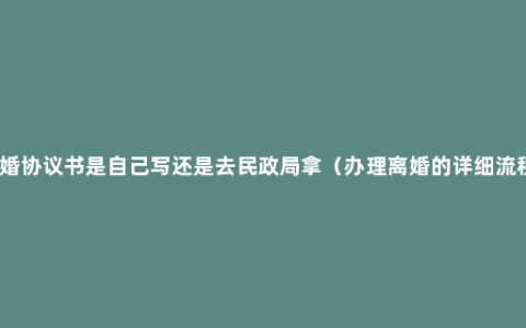 离婚协议书是自己写还是去民政局拿（办理离婚的详细流程）
