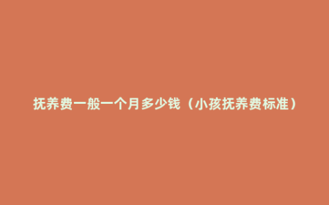 抚养费一般一个月多少钱（小孩抚养费标准）