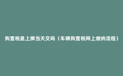 购置税是上牌当天交吗（车辆购置税网上缴纳流程）
