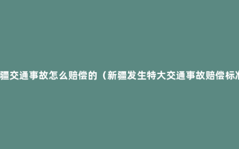 新疆交通事故怎么赔偿的（新疆发生特大交通事故赔偿标准）