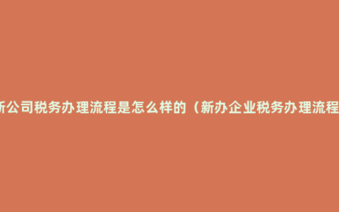 新公司税务办理流程是怎么样的（新办企业税务办理流程）