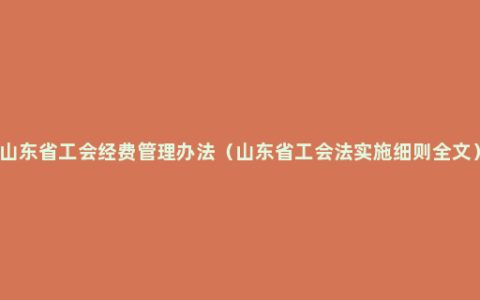 山东省工会经费管理办法（山东省工会法实施细则全文）