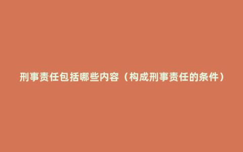 刑事责任包括哪些内容（构成刑事责任的条件）