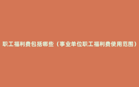 职工福利费包括哪些（事业单位职工福利费使用范围）
